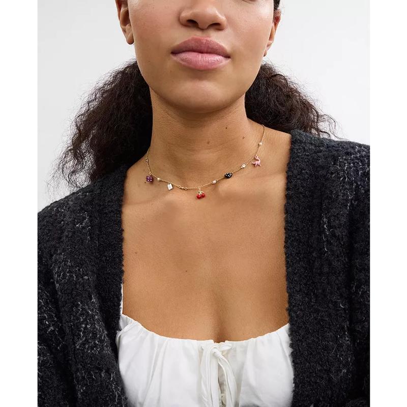 蔻驰(COACH)女款复古迷你马车吊坠链条项链时尚百搭配饰Coach品牌高清大图