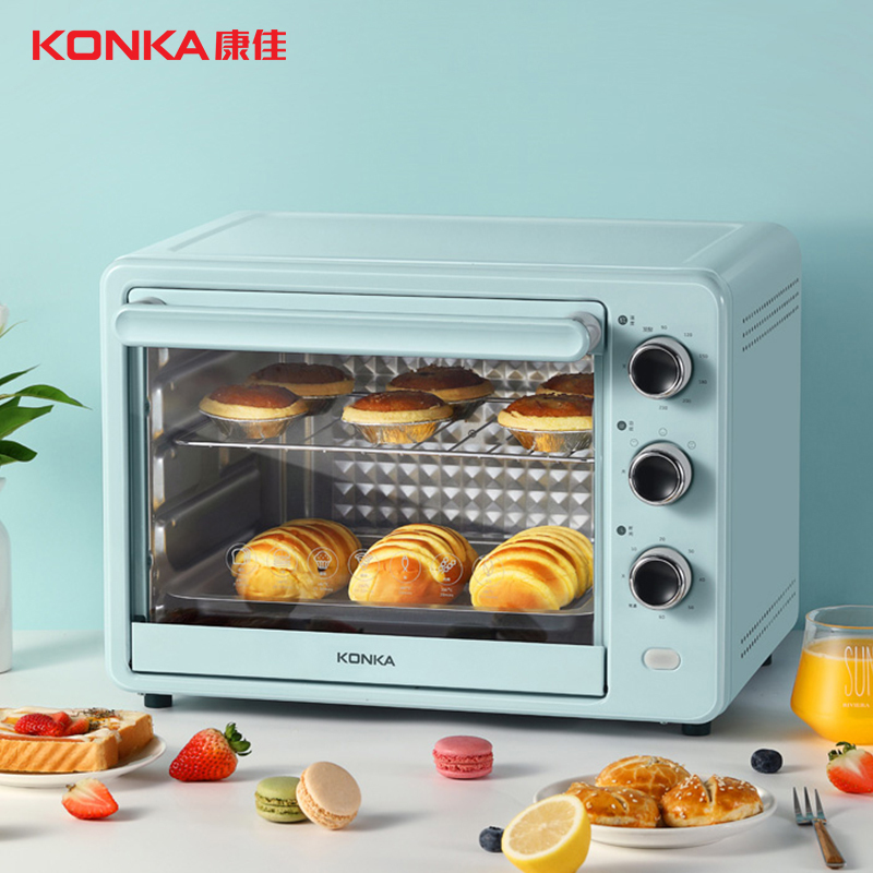 康佳(KONKA)电烤箱KAO-32M1 家用多功能四层烤位烤箱精准定时温控全自动蛋糕烘焙机械式烤箱32L大容量高清大图