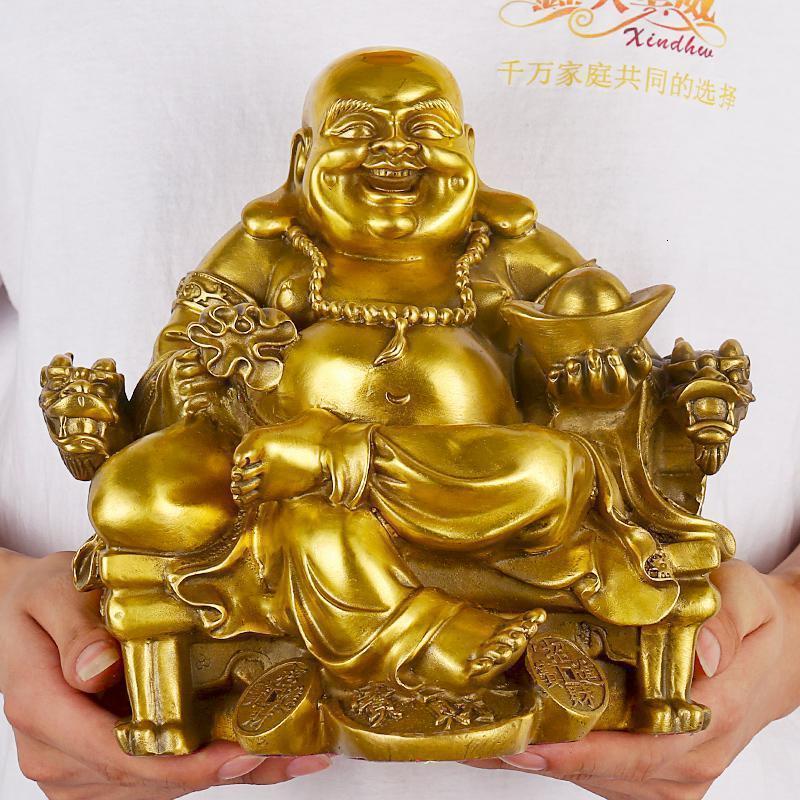铜弥勒佛像纯铜大肚笑佛弥勒佛摆件工艺品家居供奉金佛像摆设_787_386