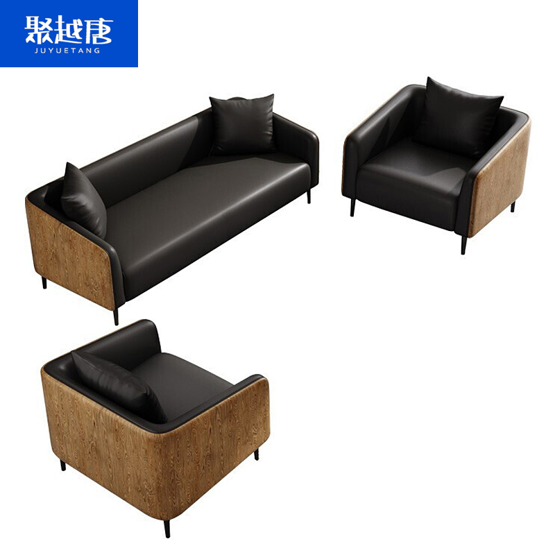 聚越唐现代简约三人位转角沙发大户型客厅多功能可调节头枕设计高性价比皮质沙发高清大图