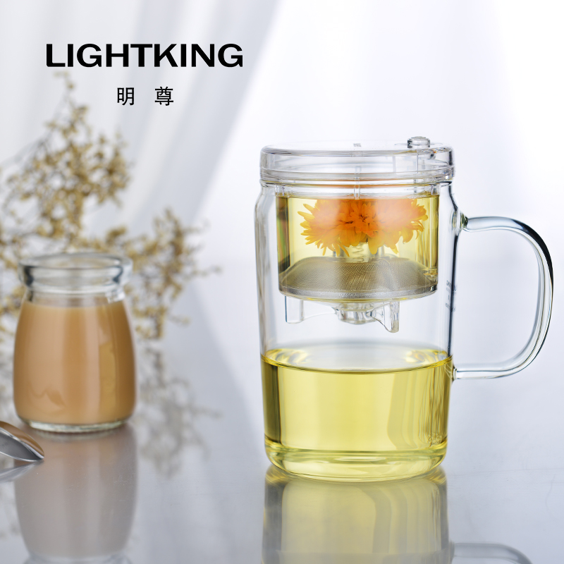 KAMJOVE/金灶 明尊 E-01弹压式飘逸杯耐热玻璃茶具个人杯泡茶杯高清大图