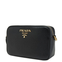 [直营]普拉达(PRADA) 小牛皮 拉链款单肩包斜挎包 女包