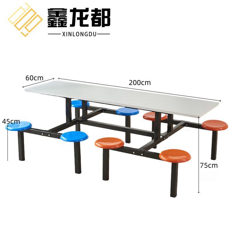 鑫龙都 食堂餐桌八人位张