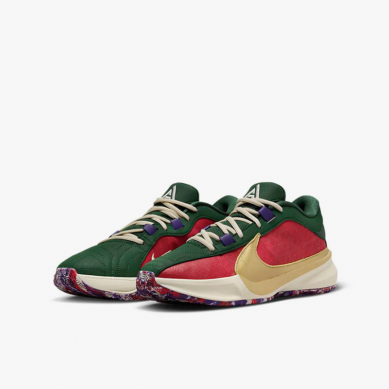 nikefreak5ep字母哥5代防滑耐磨低帮篮球鞋男女同款红绿dz2945600