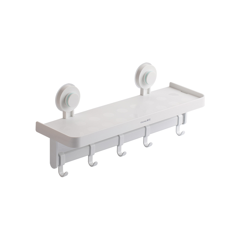 茶花(CHAHUA) 卡乐免打孔吸壁置物架挂钩-255009白色