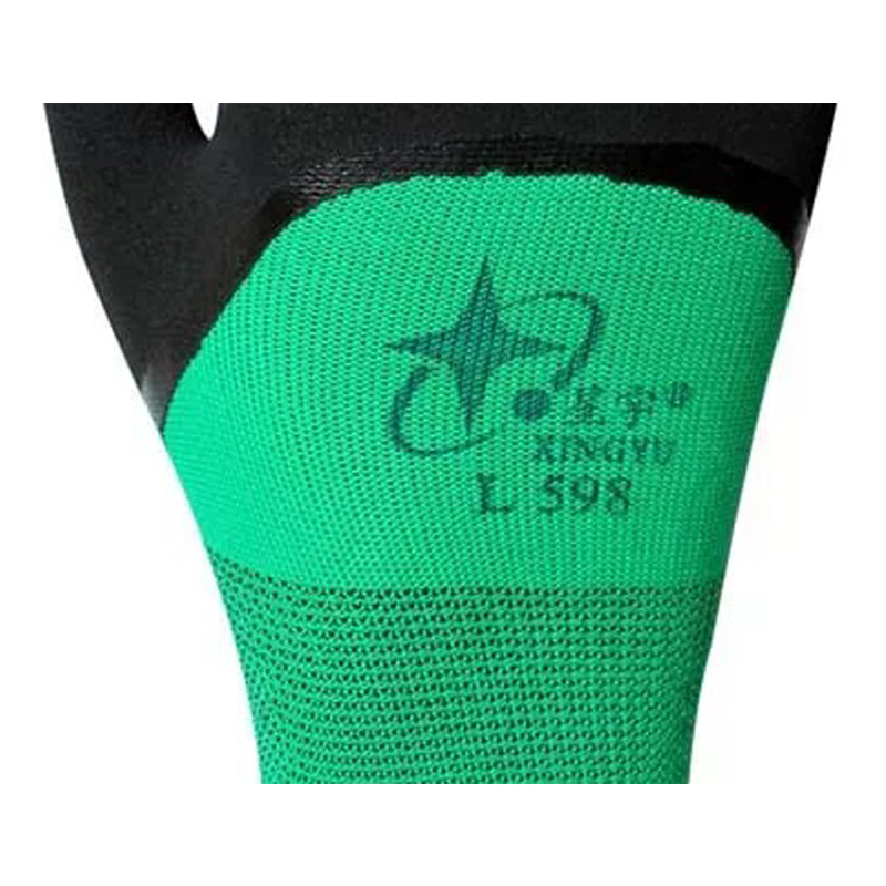 星宇L598劳保手套涤纶乳胶发泡半浸手套 耐磨护手套滑耐磨 12双