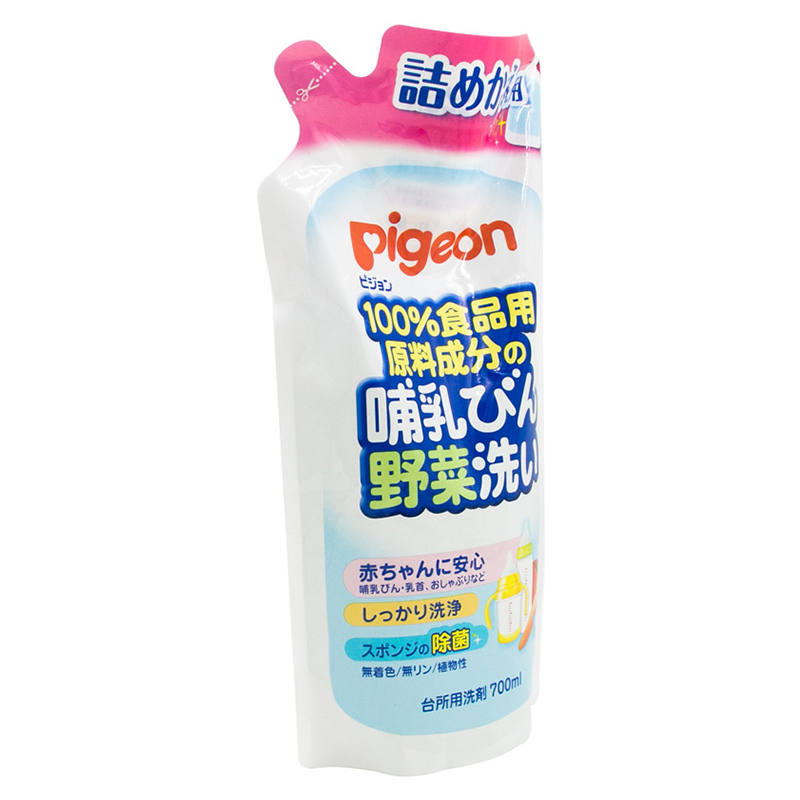 贝亲100%食品成分奶瓶和蔬菜清洁剂 700ml 替换装