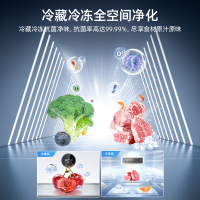 [产品1]美菱(MELNG)魔法石PRO系列613升魔法灰对开门冰箱超薄三层抽屉全空间净化BCD-613WPB