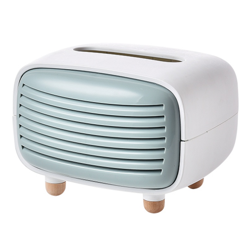 带竹炭包纸巾盒桌面除味抽纸盒 家用创意客厅餐巾纸收纳盒 湖水绿