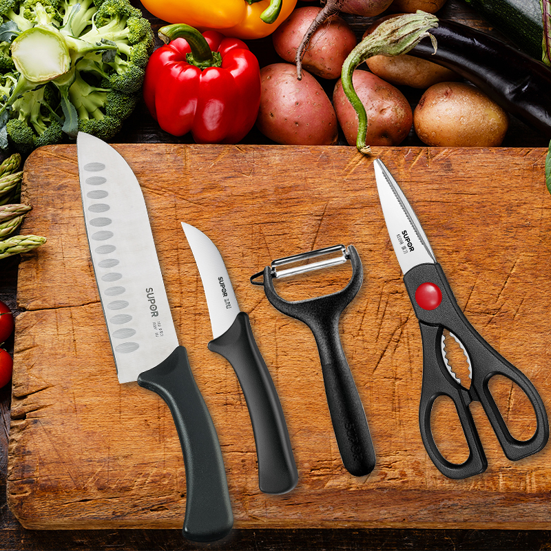 苏泊尔 刀具礼盒四件套TK1610Q(切片刀+多用刀+果皮刀+厨房多用剪刀)高清大图