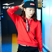 鸿星尔克（ERKE）卫衣女秋季新款连帽卫衣女子学生宽松套头运动外套女