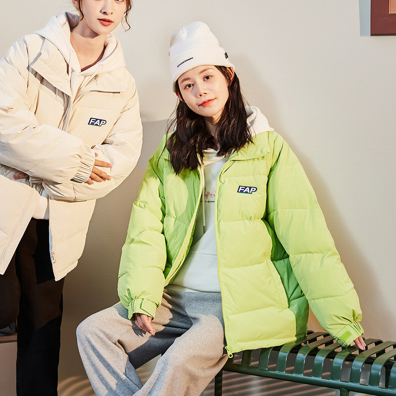 唐狮冬季外套2022年新款棉服女立领克莱因蓝加厚面包服百搭时髦潮_45754 L 荧光绿