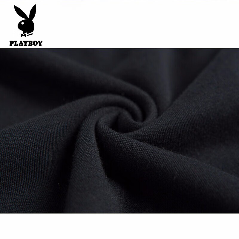 【断码清仓】花花公子女士秋衣秋裤套装修身圆领打底衬衣女黑色高清大图