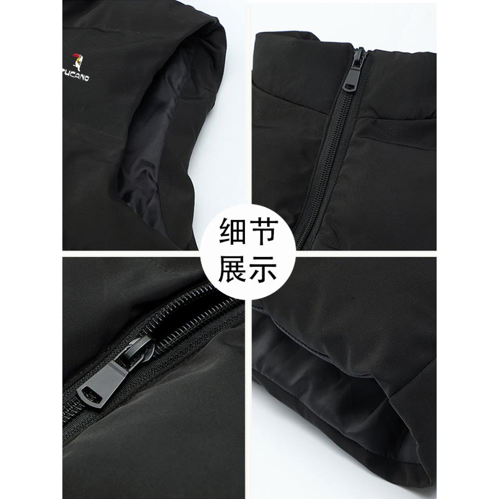 啄木鸟2025秋冬季百搭立领羽绒棉马甲男士外穿无袖坎肩背心男外甲高清大图