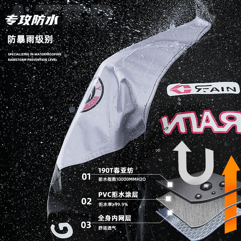 正雨摩托车机车套装雨衣分体男款防暴雨骑行雨披女款骑士电动车9063高清大图