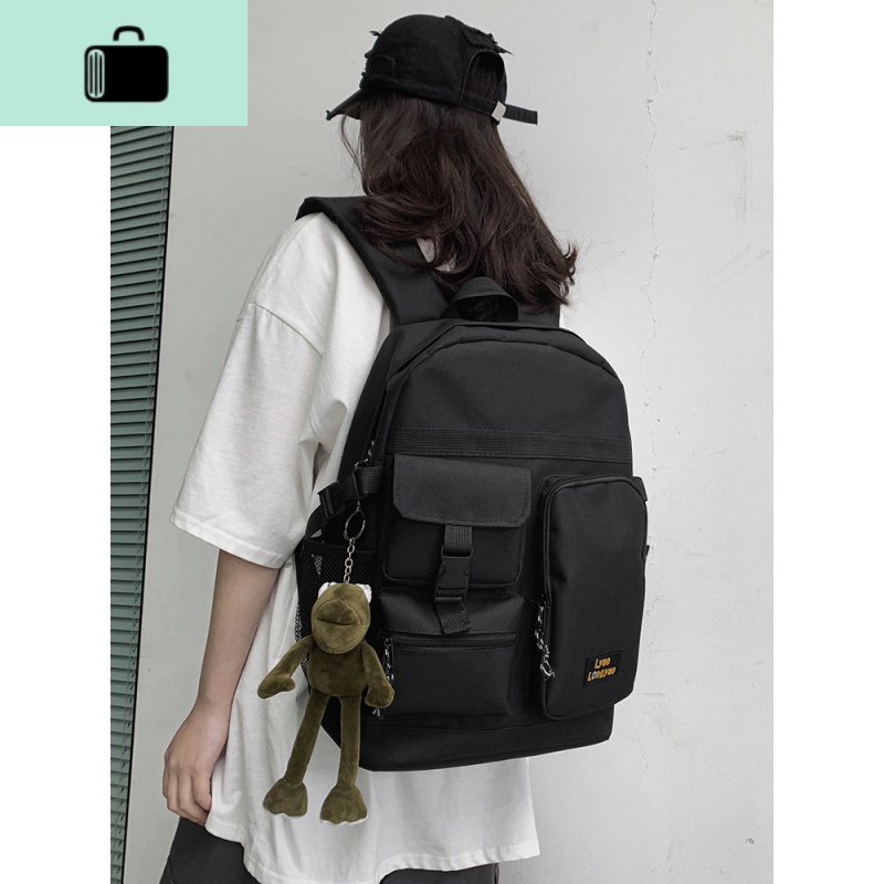 书包女韩版高中原宿风ulzzang双肩包ins潮酷大容量学生暗黑背包男NEWLAKE高清大图