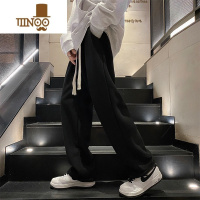 YANXU冬季加绒加厚直筒休闲裤男潮牌羔绒百搭帅气青少年运动潮流裤子