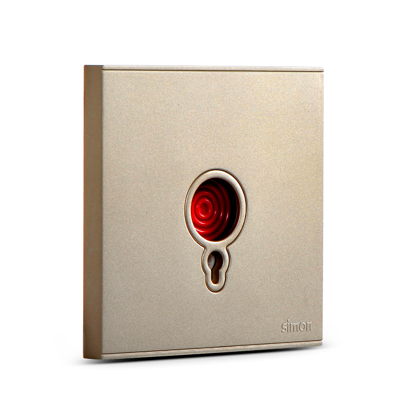 simon西蒙开关插座面板e6系列香槟金色紧急开关紧急按钮开关消防报警