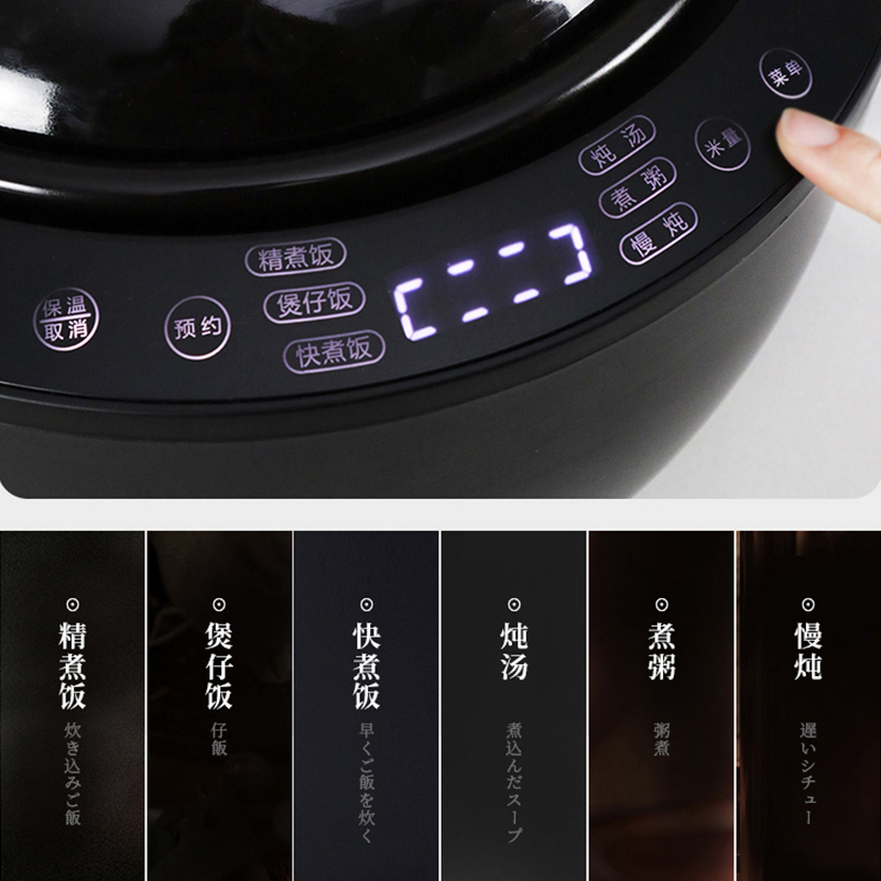 日本西哲Sezze伊贺烧智能电饭煲360度立体加热家用多功能3L柴火饭陶土砂锅炖锅家用煲汤陶瓷内胆