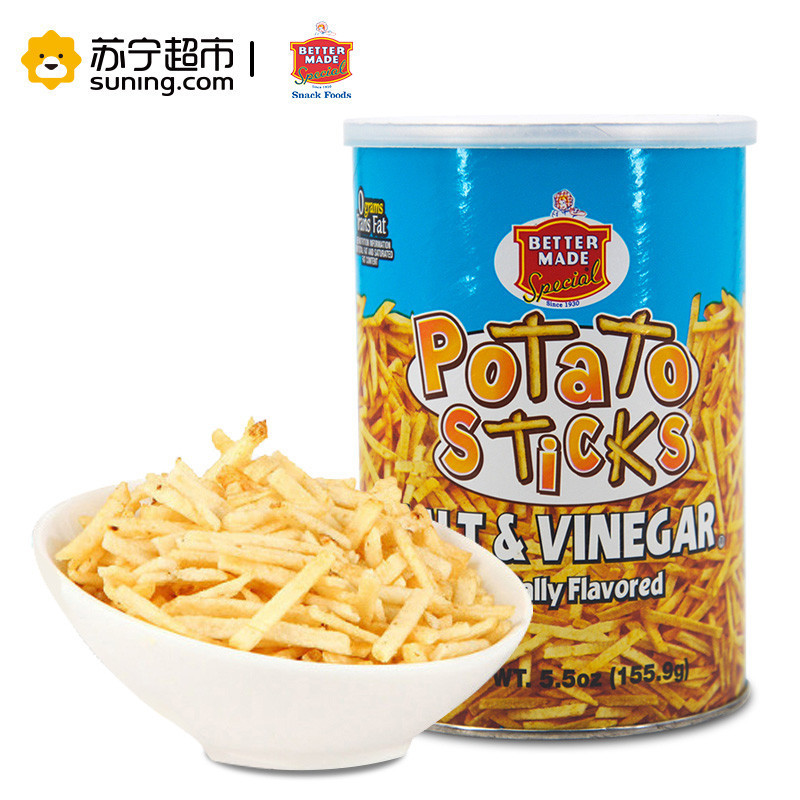倍特美(BETTER MADE)盐醋味薯条155.9g/罐