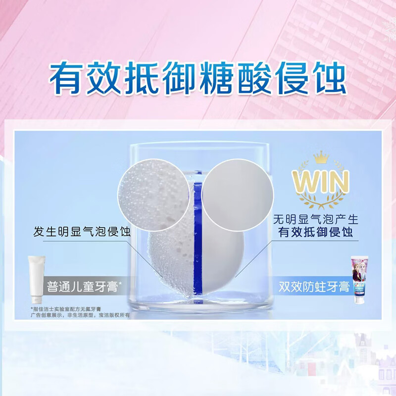 佳洁士 儿童牙膏冰雪奇缘款6-12岁90克*2高清大图