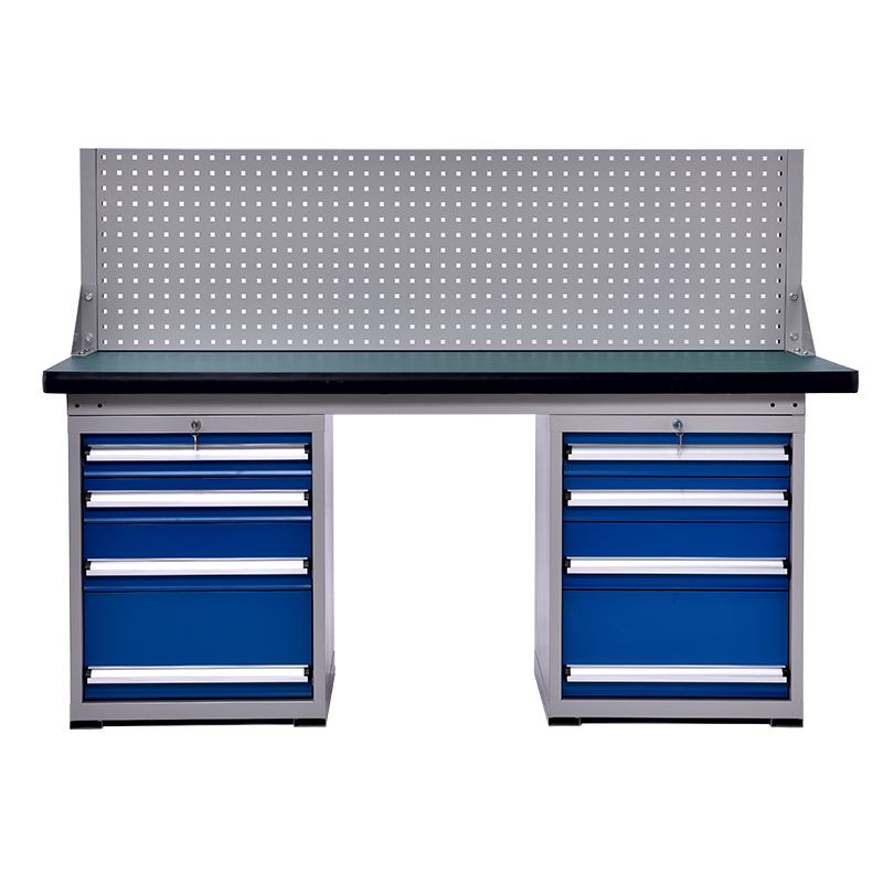 鑫虎威 重型钳工工作台工厂车间实验室试验台1.5米双四抽单挂板高清大图