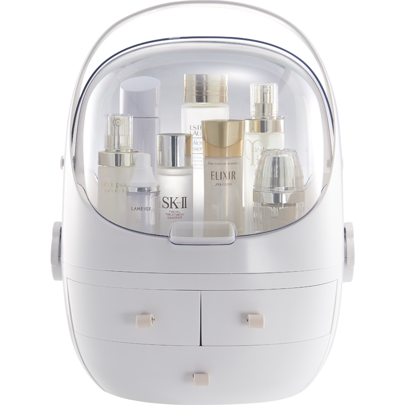 防尘化妆品收纳盒梳妆台收纳架 桌面塑料护肤品面膜置物架