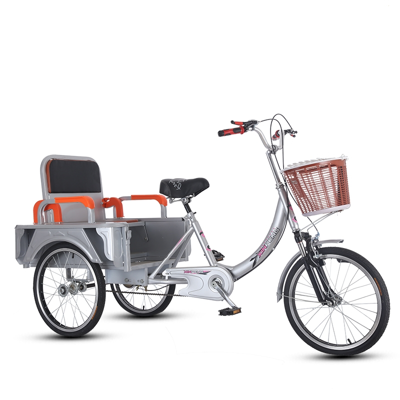 老年脚蹬人力三轮车黎卫士老人脚踏小型自行车成人载货两用代步车买菜