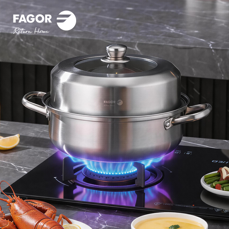 法格(FAGOR) 家用厨房烧菜双层汤蒸锅28cm FG-HTG0506
