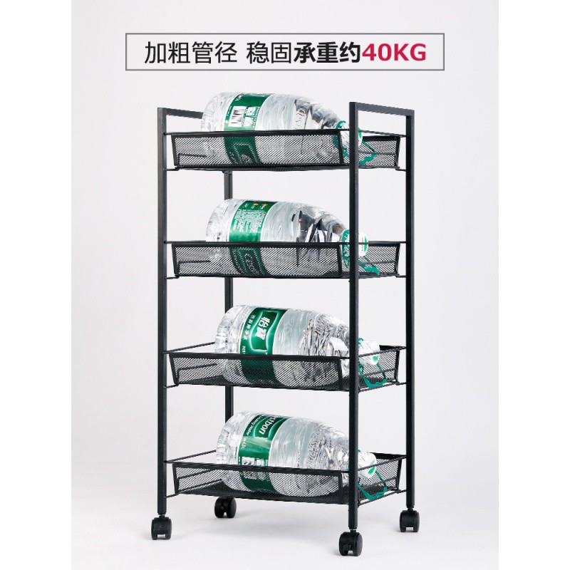 厨房小手推车置物架可移动多层落地式带轮菜篮架子蔬菜水果收纳架收纳层架 三维工匠高清大图