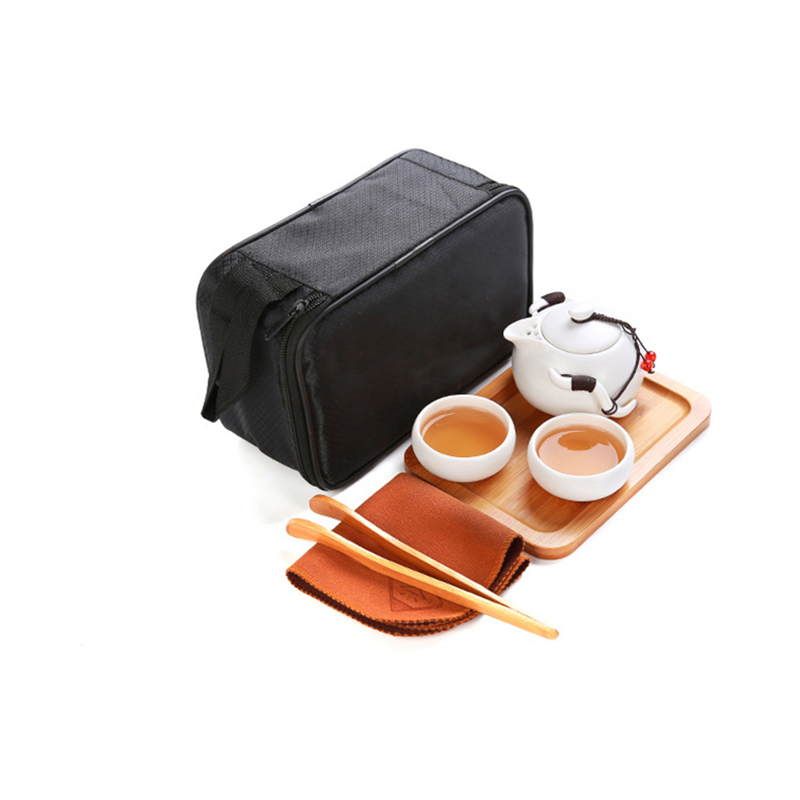 [规格:1壶4杯1包]旅行茶具套装定窑功夫陶瓷亚光釉一壶四杯LOGO礼品可定制