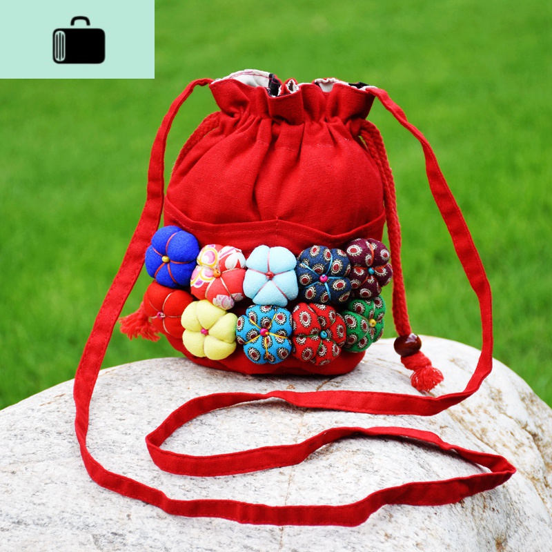 云南民族风手工可爱南瓜包小包包女休闲零钱包拎包斜挎包NEW LAKE高清大图