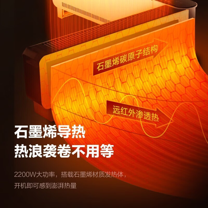 格力(GREE)踢脚线取暖器NDJD-J6022B石墨烯速热可折叠2200W功率WIFI智控 家用浴室防水烘衣加湿电暖气高清大图