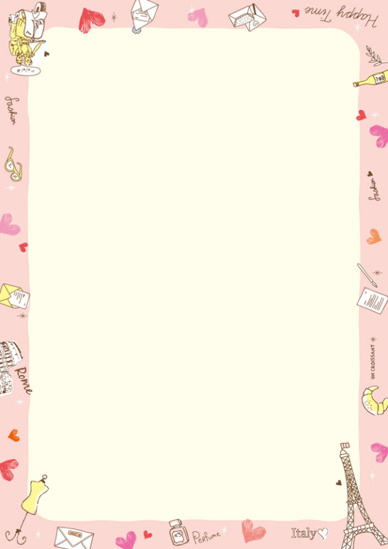 混色装a4纸彩色打印纸40张带花纹图案有花边多功能印花信纸80克加厚