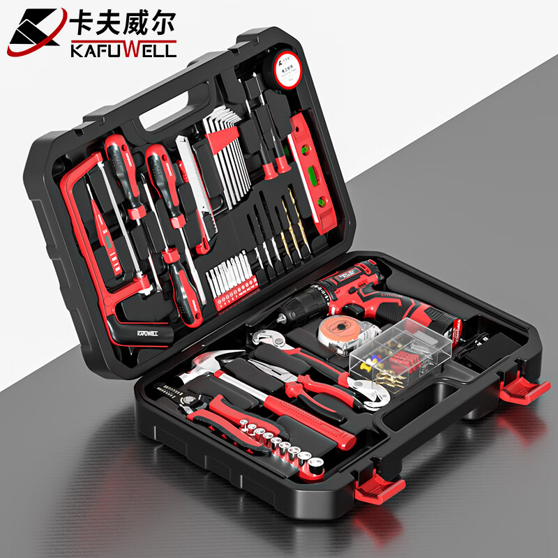 卡夫威尔多功能便携工具箱耐用精钢配件齐全设计紧凑轻巧易携带高清大图