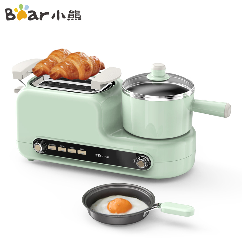 小熊（Bear）面包机 家用多功能三合一 早餐机烤面包烤吐司煎蛋煮面电热锅 三明治机 DSL-A02H3
