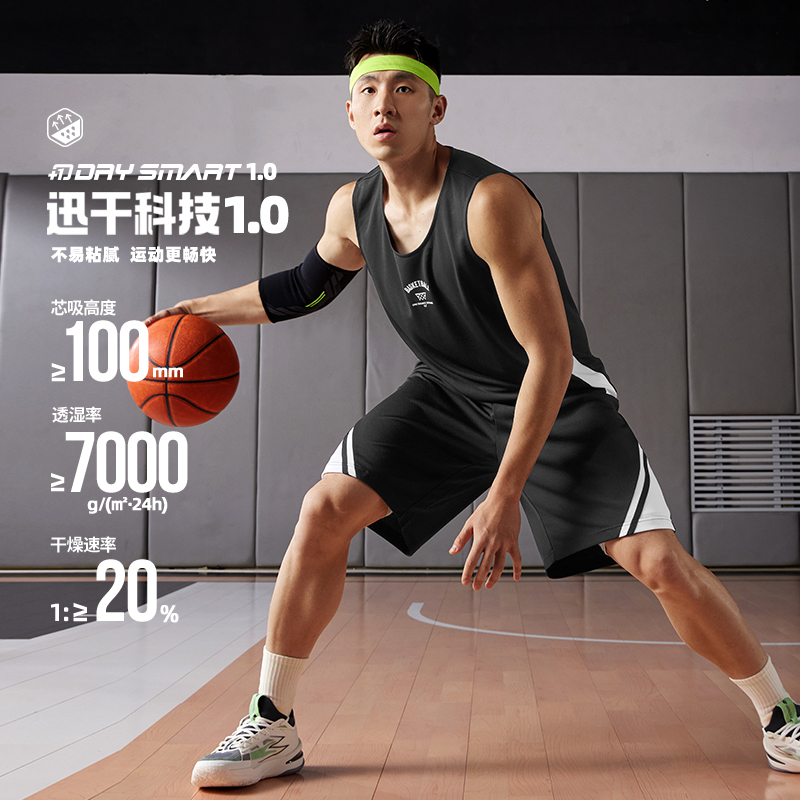 361°篮球运动套装男新款透气新款健身无袖套装宽松运动队服高清大图