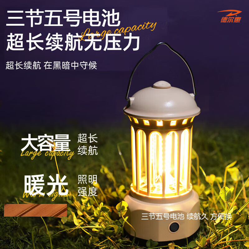 德尔惠Deerway复古轻奢露营灯(干电池款) 8.5*20cm高清大图