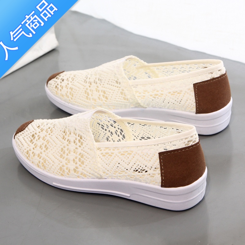 SUNTEK老北京布鞋女鞋夏季新款透气网面凉鞋女款网鞋一脚蹬软底北U一京高清大图