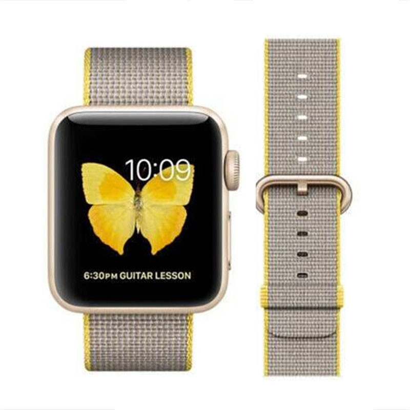 苹果 (Apple)Watch Series2 苹果智能手表 GPS定位 铝金属表壳搭配精织尼龙表带38mm亮粉配午夜蓝