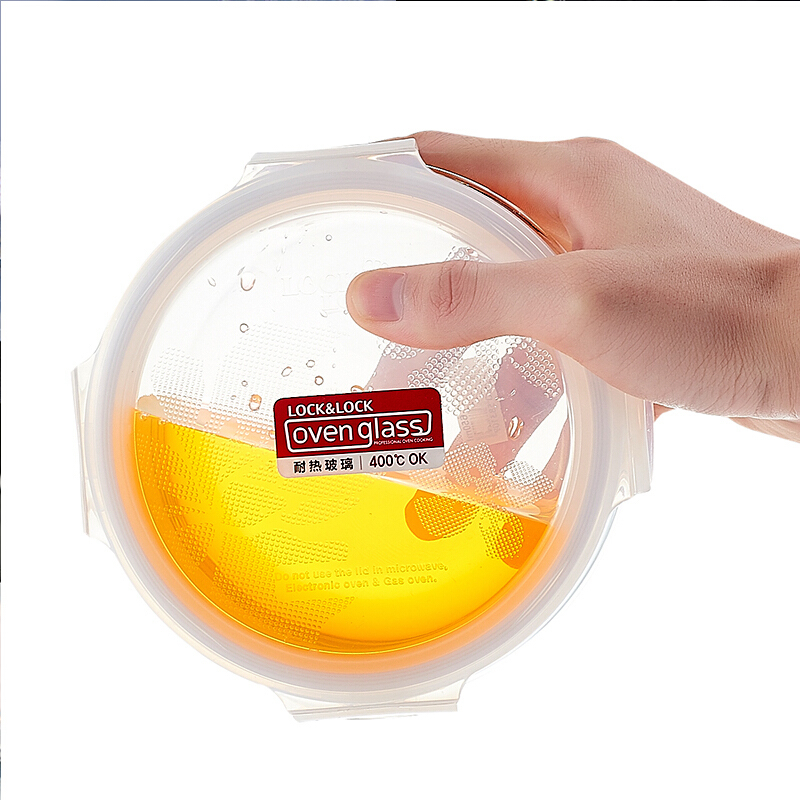 乐扣乐扣(Lock&Lock) LLG831 格拉斯耐热玻璃保鲜盒圆形饭盒 3个装