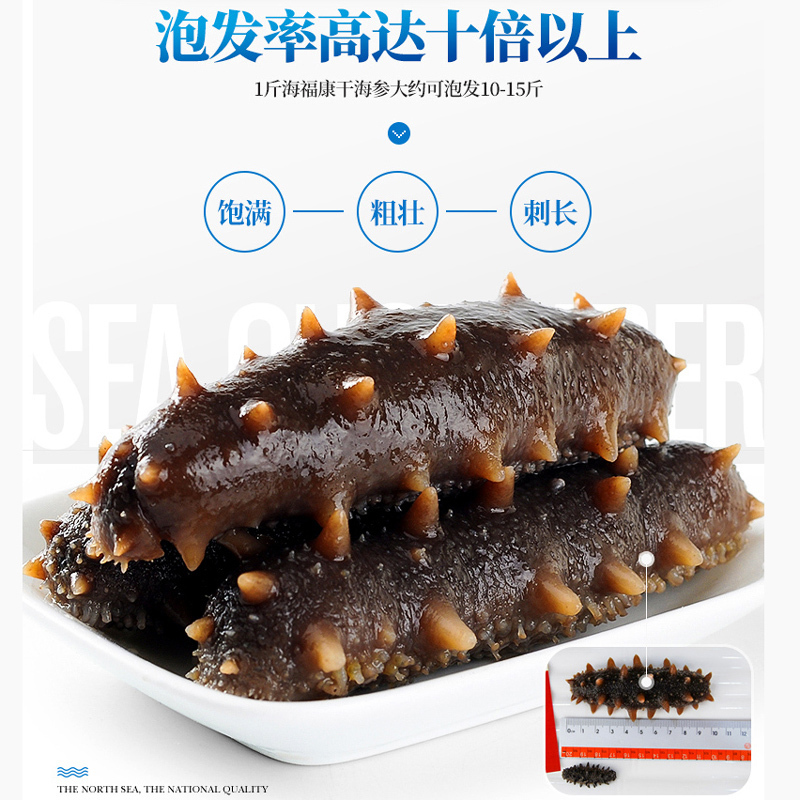 海福康 70-80头海参 饱满肥厚 参刺挺拔 肉质Q弹 6-7年生淡干海参500g