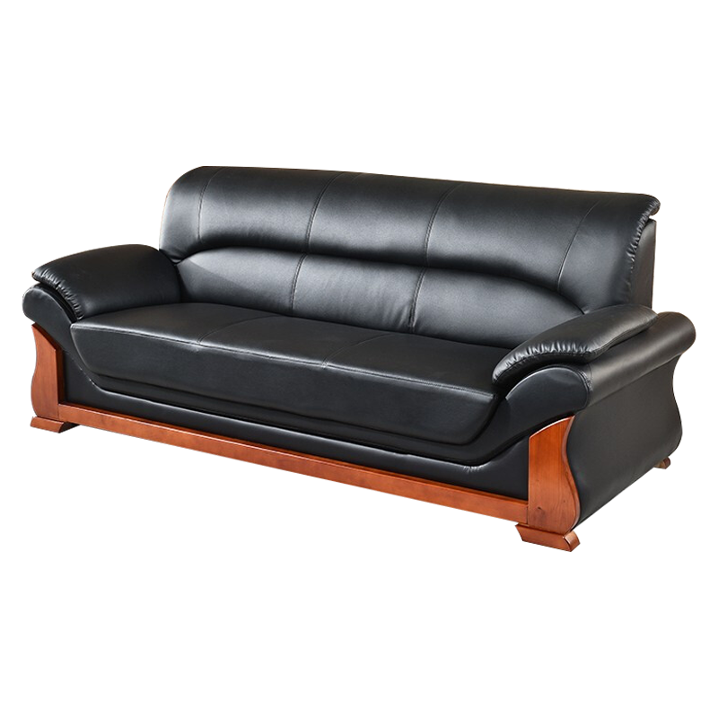 臻远 ZY5110360 办公沙发办公室简约会客接待沙发牛皮三人位