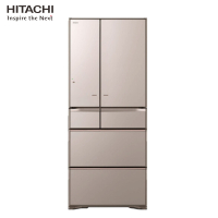 日立(HITACHI) 620升多门风冷变频冰箱触控电动抽屉铂金触媒真空休眠保鲜R-G650G1C水晶雅金 日本原装进口