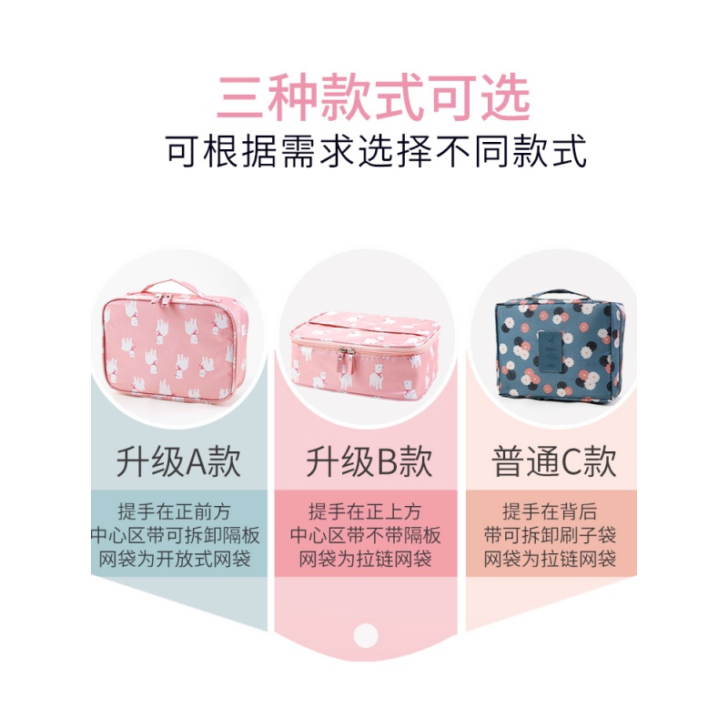 家柏饰(CORATED)便携化妆品收纳包盒大容量手提口红小号ins风简约火网红随身袋高清大图