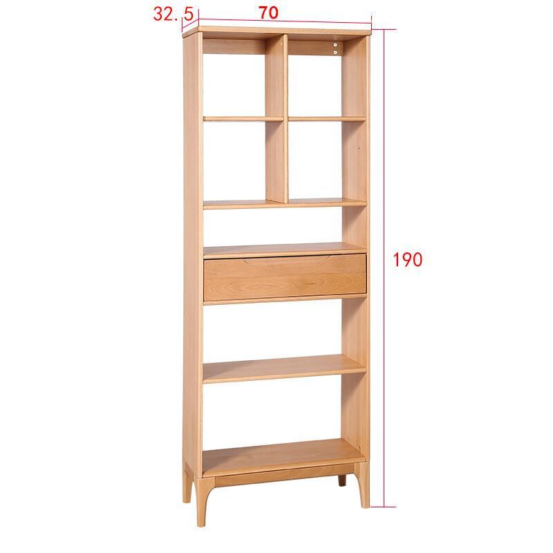 全实木组合落地书柜日式简约双面隔断柜屏风书橱书房家具胡桃色(高款)