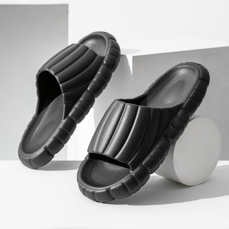 幸福派 新款踩屎感凉拖鞋女夏季室内防滑居家情侣春夏防滑拖鞋四季家居EVA家用凉拖鞋女可爱夏季外穿柔软厚底浴室简约拖鞋男夏 钢琴条-灰色 42-43码(约260mm)