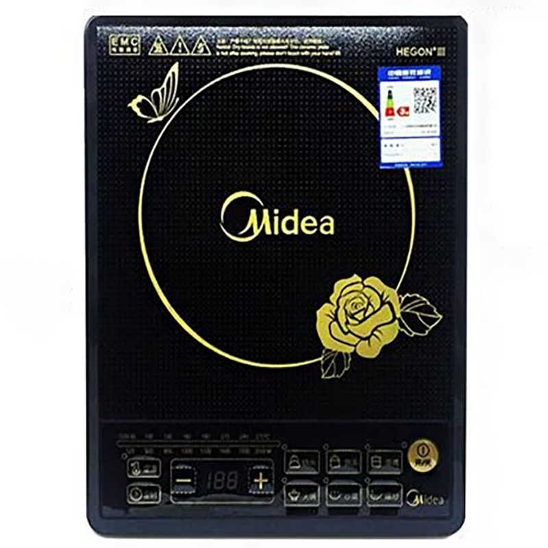 美的(Midea)黑晶面板电磁炉HK2002单机+炒锅