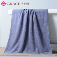 洁丽雅(grace) 全棉吸水大浴巾男女士成人加厚纯棉浴巾2条装 红+深蓝 140*70cm