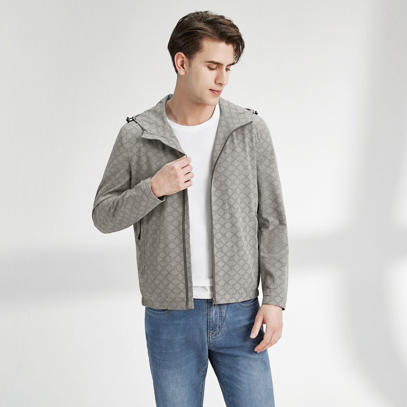 柒牌男装22春季夹克外套男青年连帽时尚休闲印花潮流茄克衫122jk70070